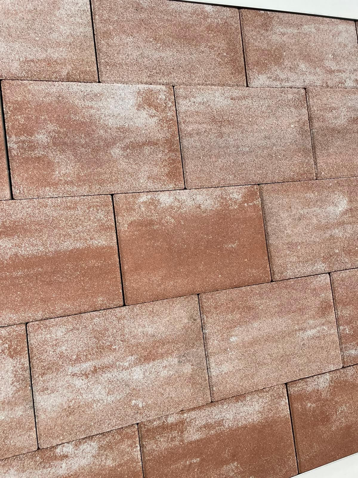 Surface paved with 30 × 45 cm concrete pavers, made by Globi MI